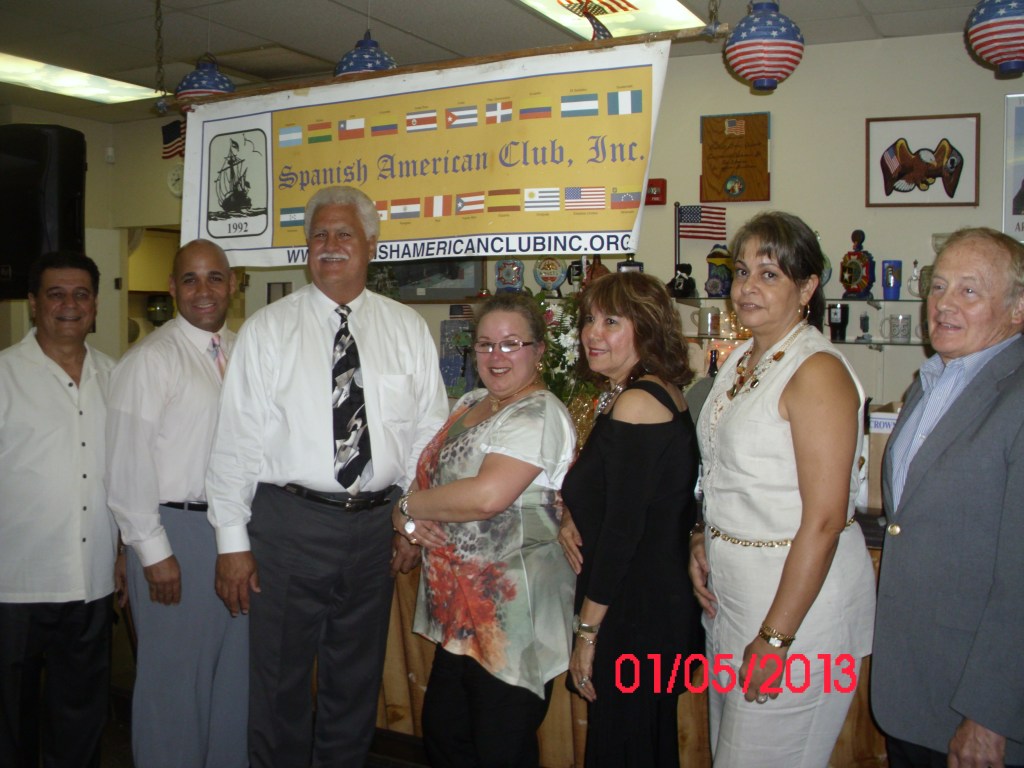 L to R: Al Feliciano; Substitute, Alex James; Vice President, Carlos Bonet; President, Raquel O'Connor; Secretary, Nancy Rozon; Public Relations, Fe Vallderuten; Director and Ron Bryson; Treasurer